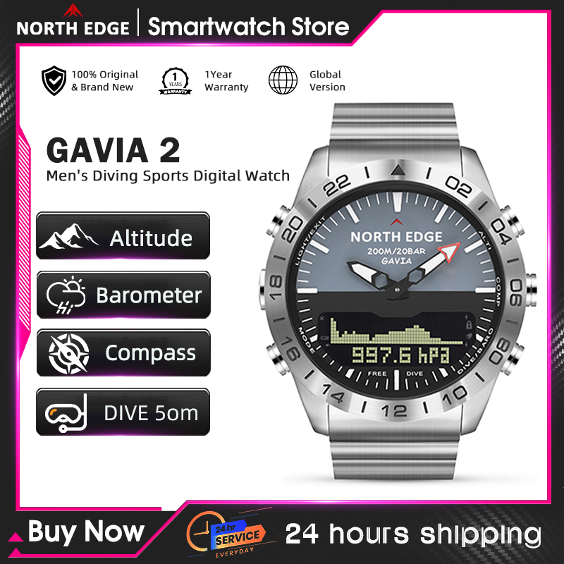 Smartwatch Watches For Mens - NORTH EDGE Mens Dive Watch Military