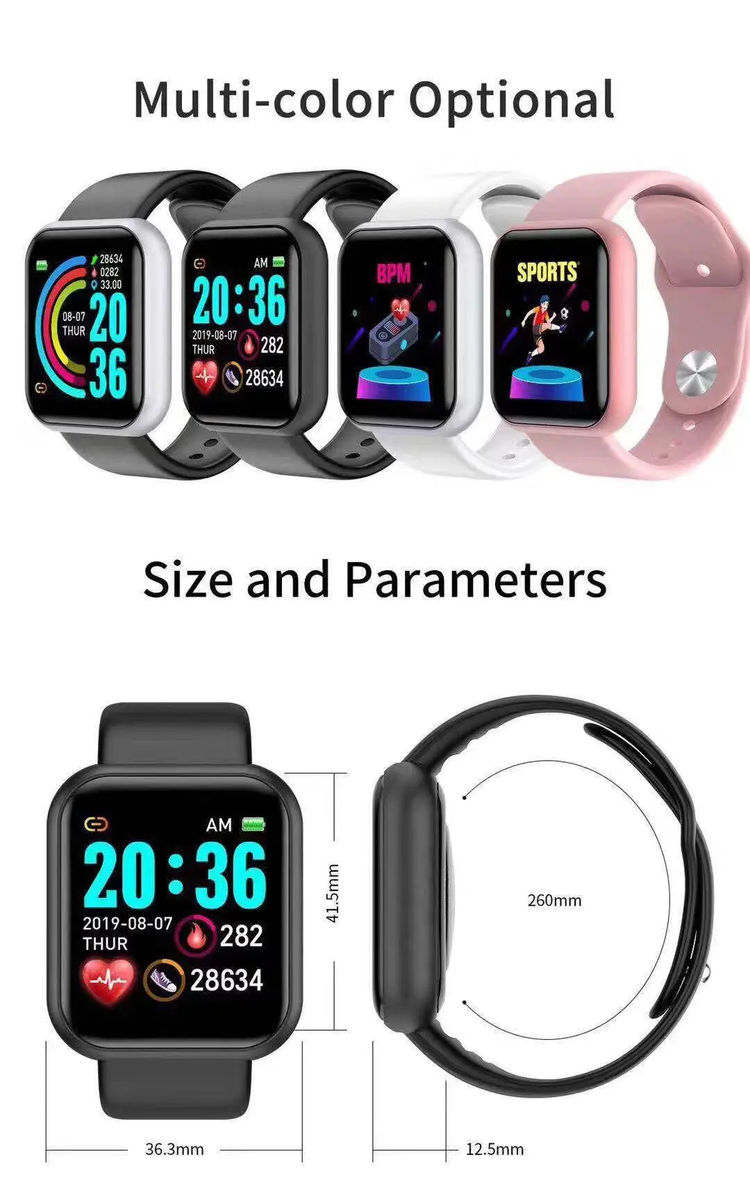 Smartwatch Watches For Mens - D20 Pro Smart Watch Men Y68