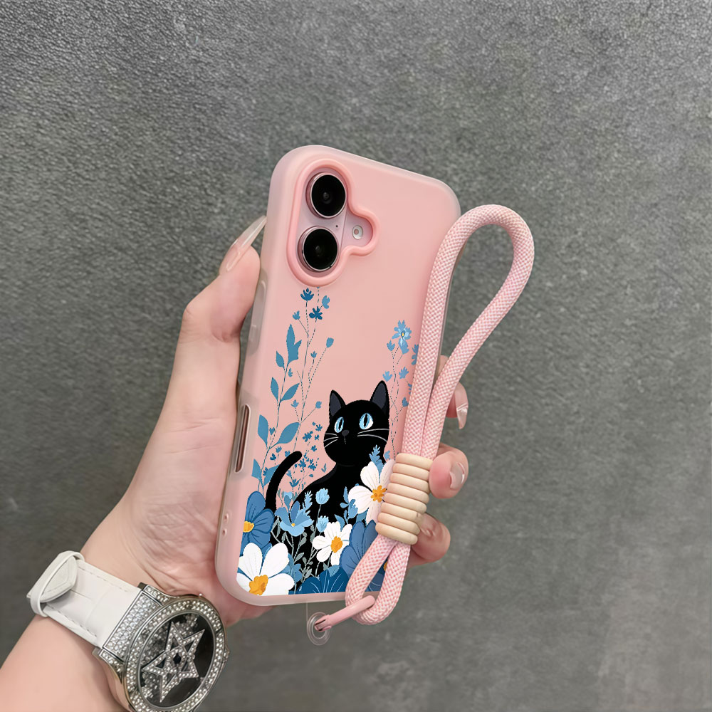 Samsung Galaxy Strap - Cat Cute Floral Korean Phone Case
