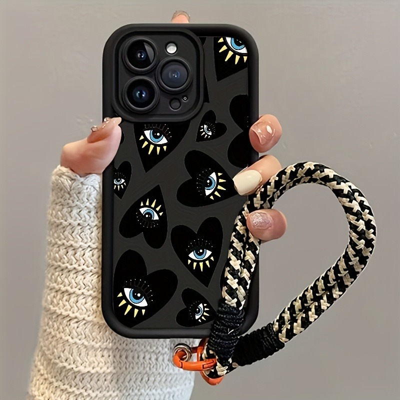 Samsung Galaxy Strap - Black Love Heart Eye Hang Strap