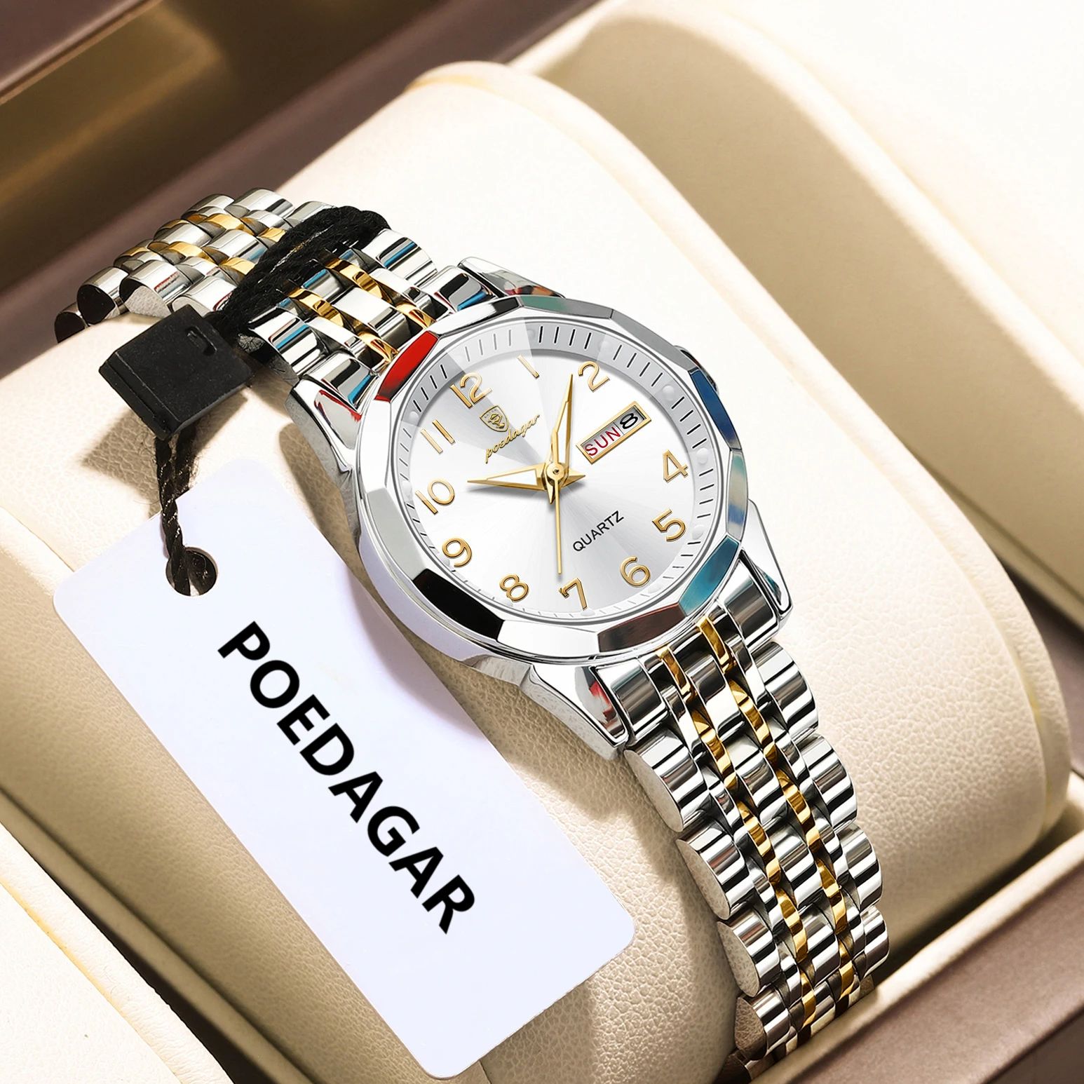 Waterproof Diving Watch - POEDAGAR Elegant Quartz Ladies Wristwatch Waterproof