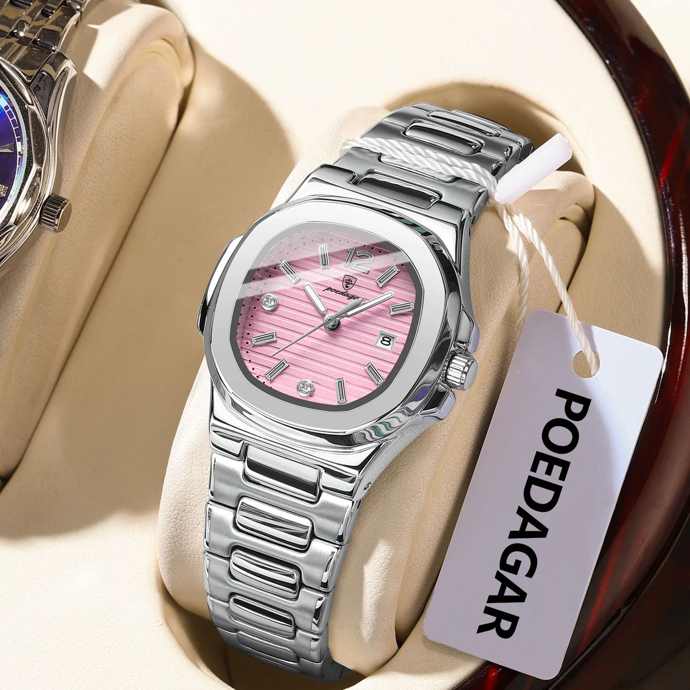 POEDAGAR Square Fashion Woman  - Waterproof Diving Watch 评论和价格