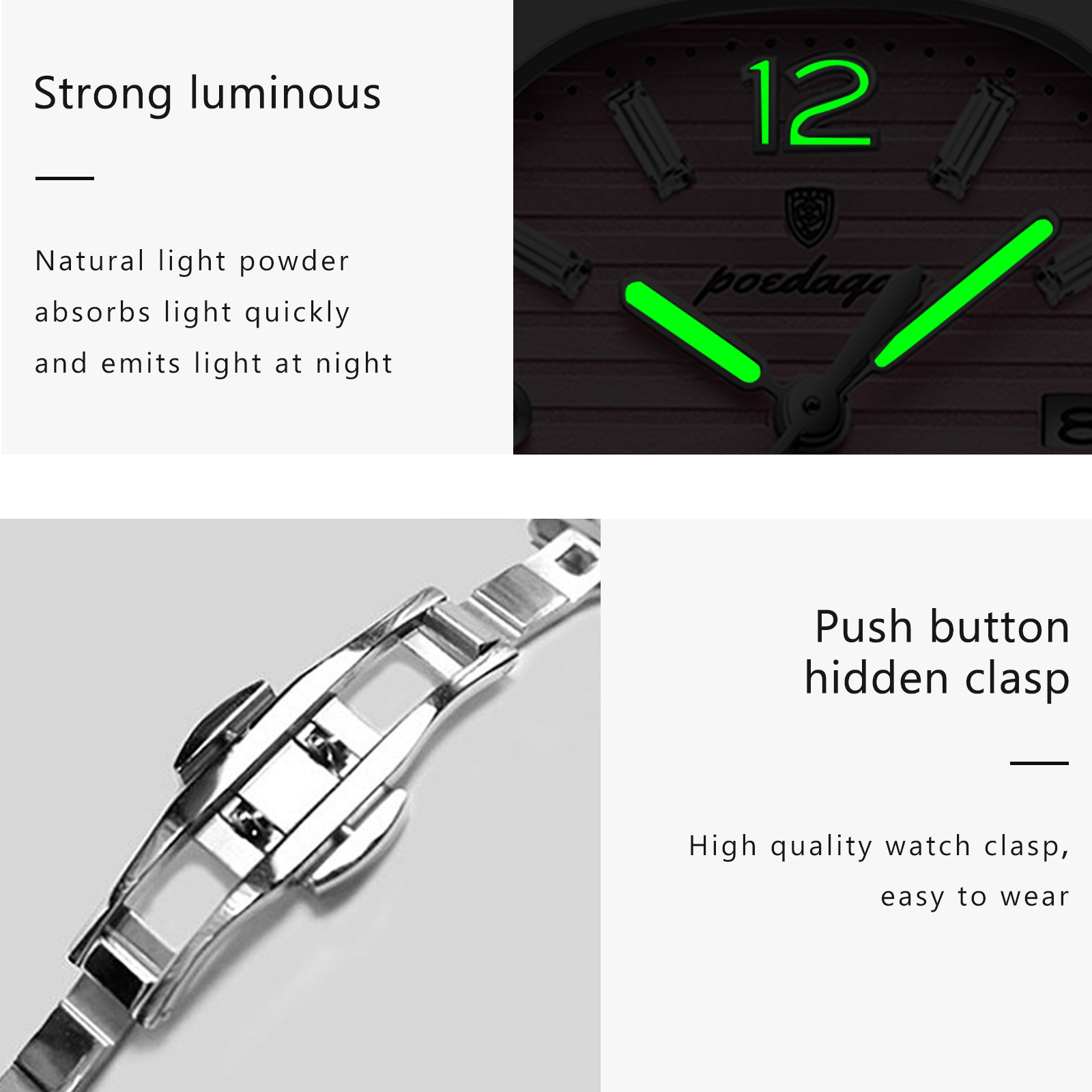 POEDAGAR Square Fashion Woman  - Waterproof Diving Watch 评论和价格