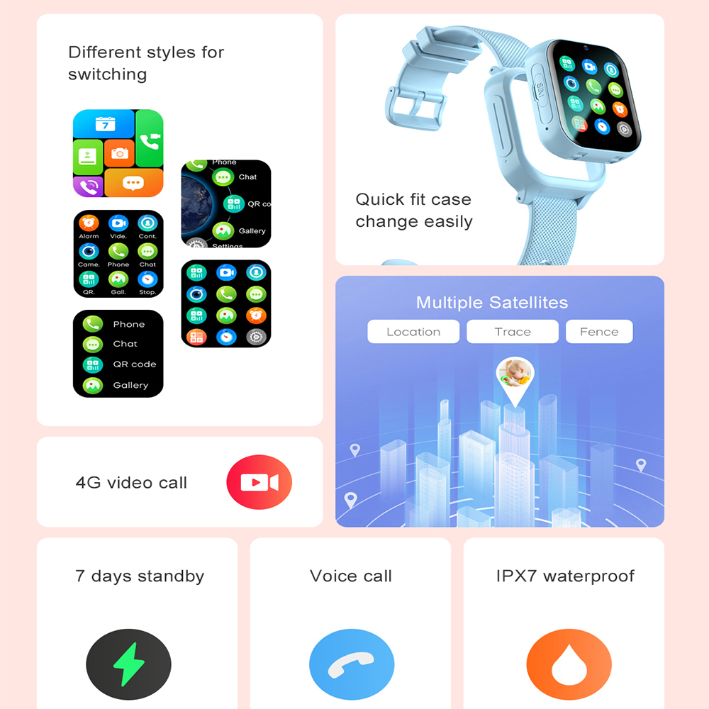 Smart Watch Kids 4G GPS WIFI V - Smartwatch Watches For Girls 评论和价格
