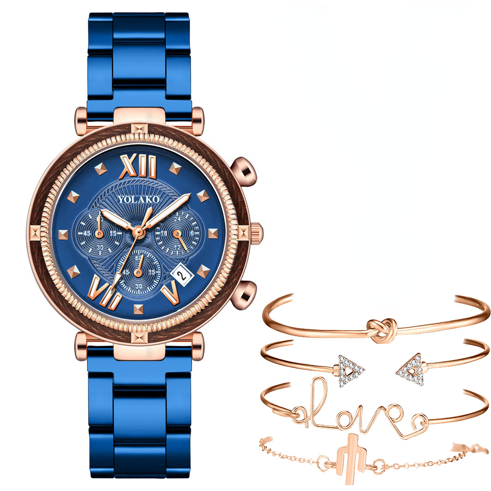 Fashion 5pcs Watch Set Women B - Minimalist Thin Watch 评论和价格