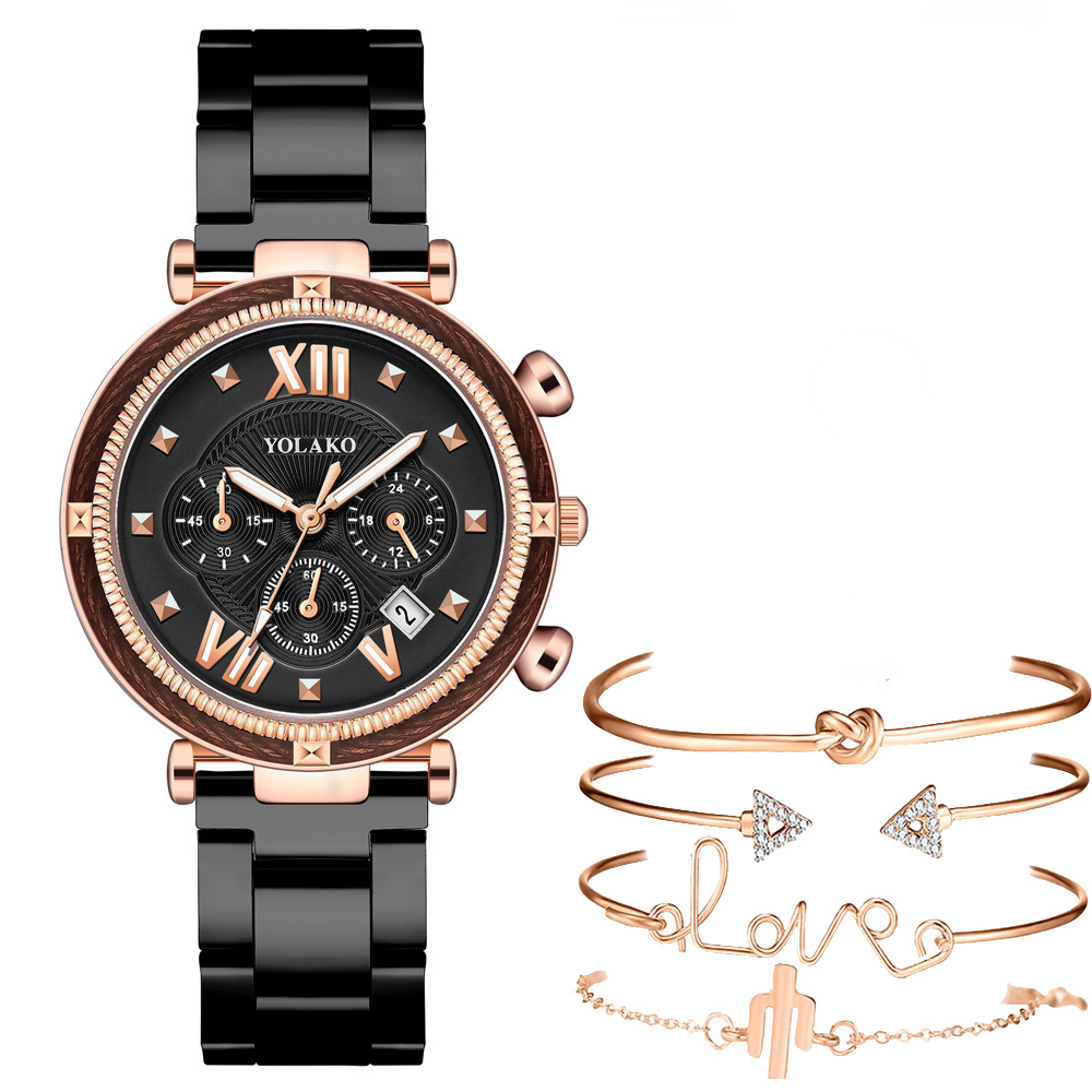 Fashion 5pcs Watch Set Women B - Minimalist Thin Watch 评论和价格