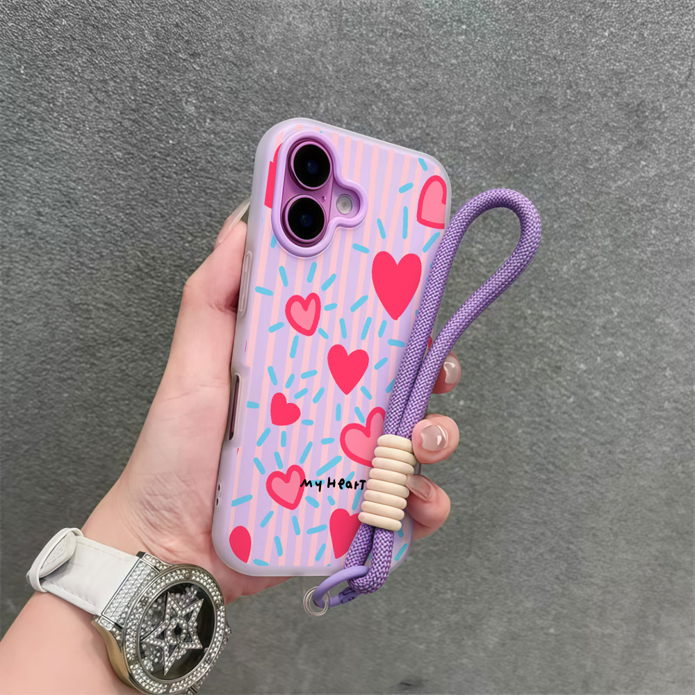 Red Heart Striped INS Phone Ca - Samsung Galaxy Strap 评论和价格