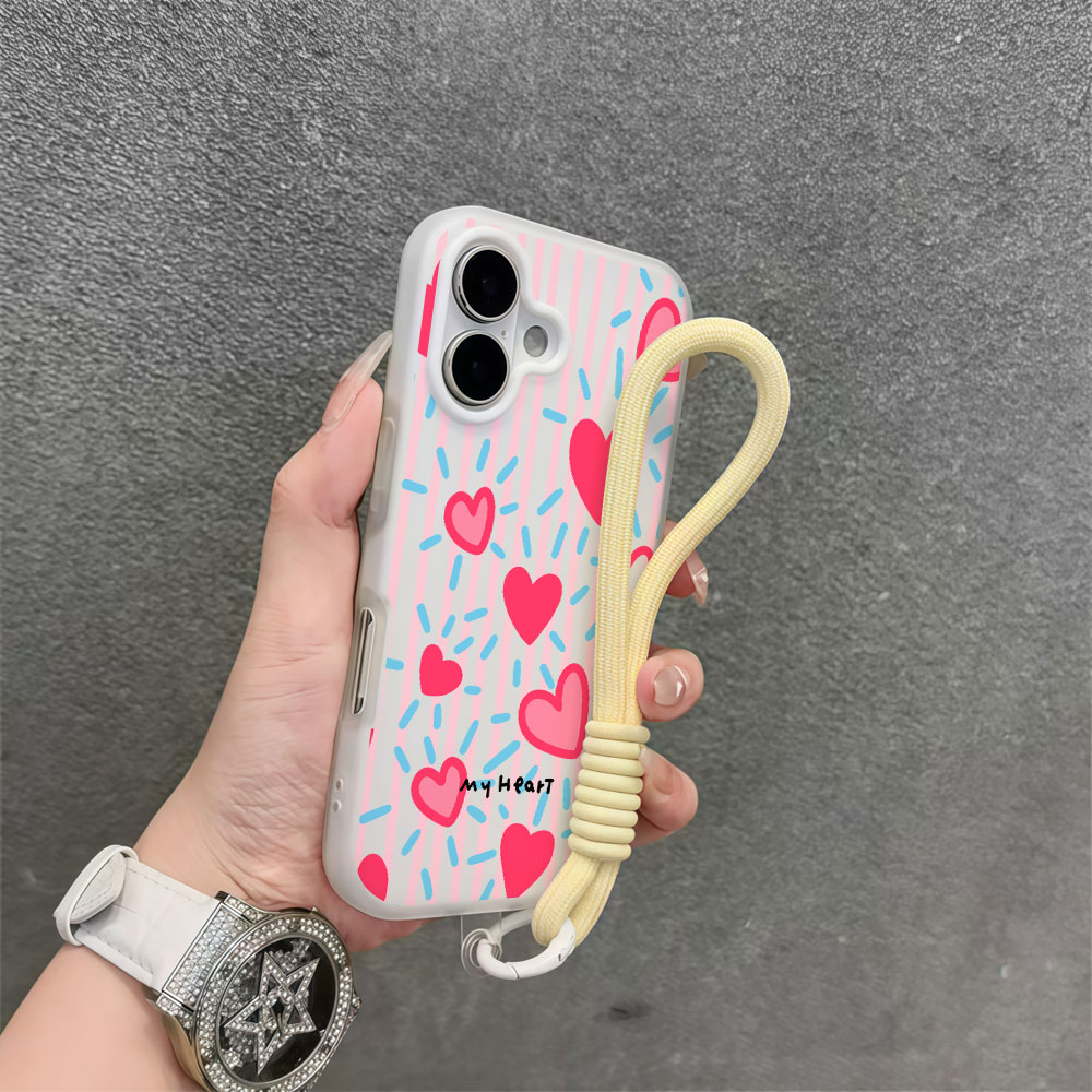 Red Heart Striped INS Phone Ca - Samsung Galaxy Strap 评论和价格