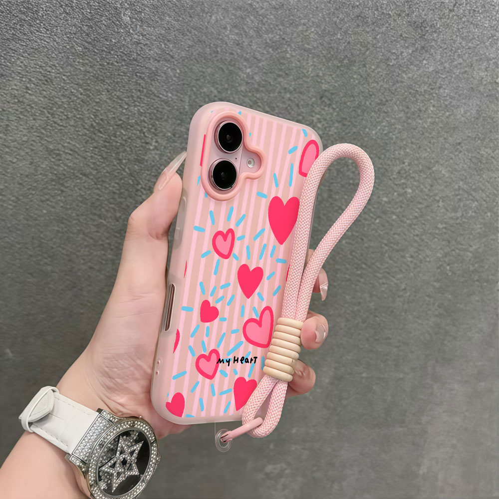 Red Heart Striped INS Phone Ca - Samsung Galaxy Strap 评论和价格