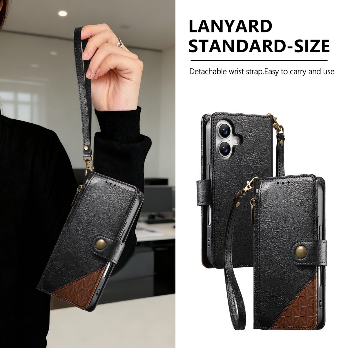 PU Leather Zipper Wrist Strap  - Samsung Galaxy Strap 评论和价格
