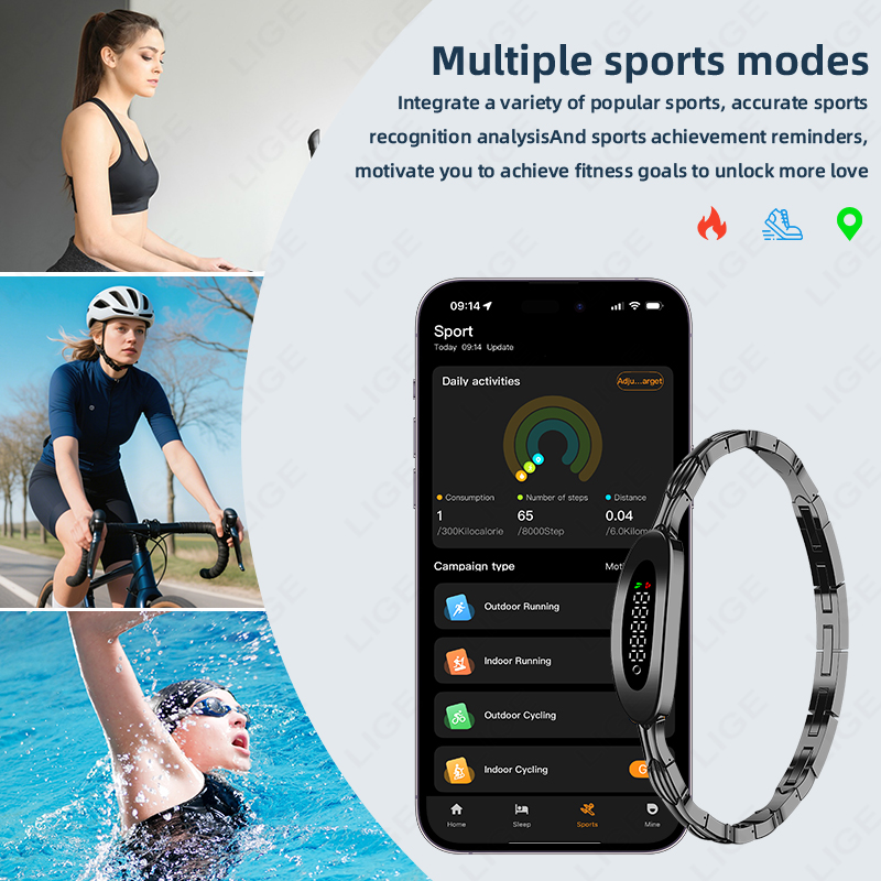 LIGE Men Smart Bracelet for Co - Couple Watches Smartwatch 评论和价格