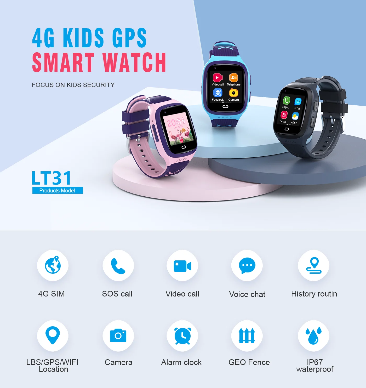 4G Kids Smartwatch SOS Waterpr - Smartwatch Watches Price 评论和价格