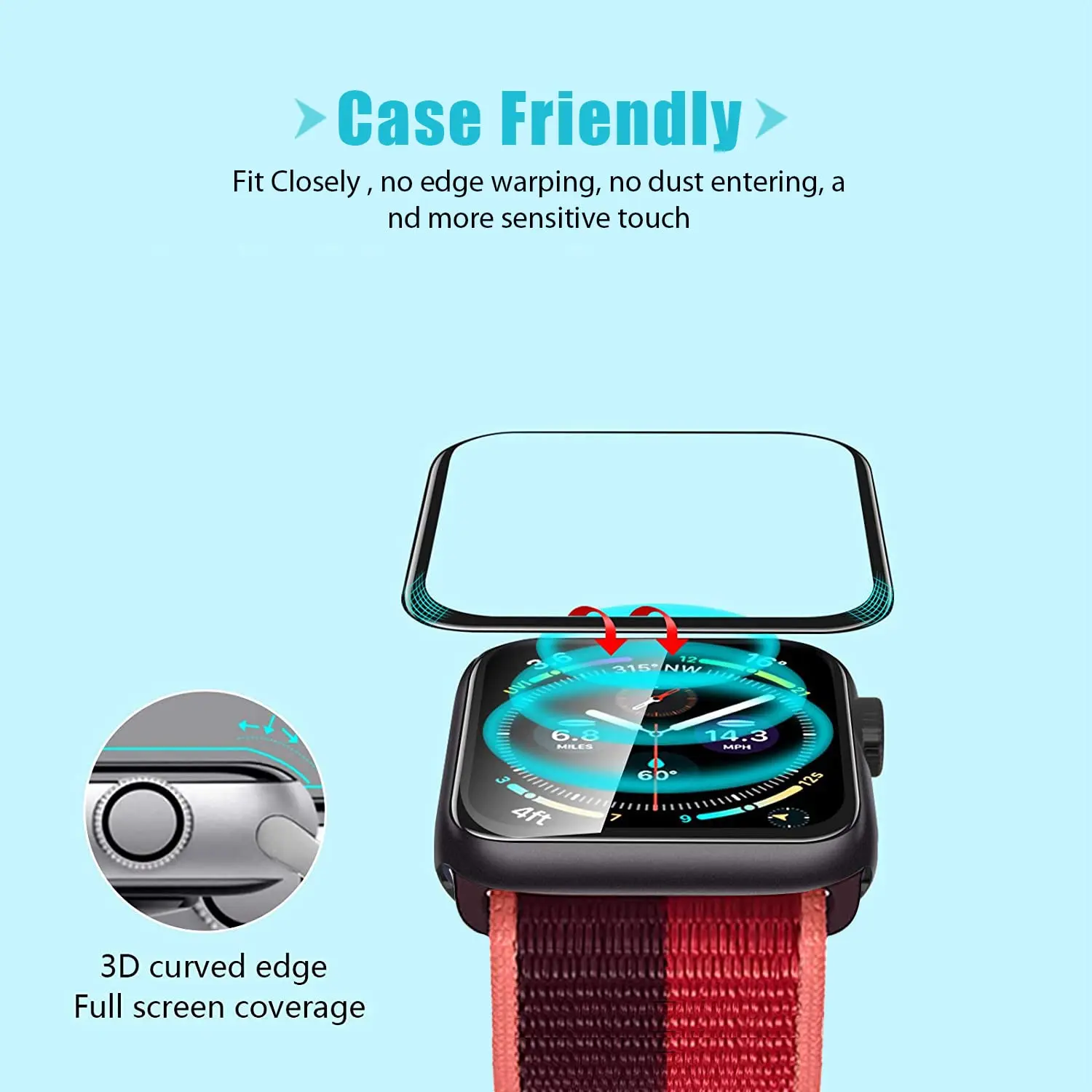 Screen Protector 3D Tempered F - Apple Watch Band 评论和价格