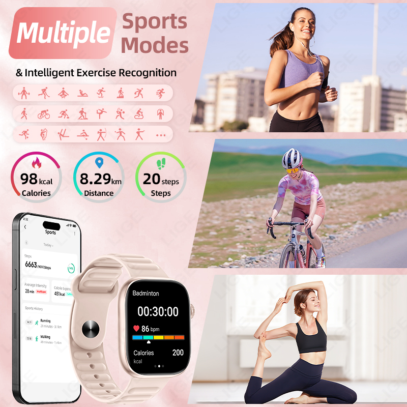 LIGE 2026 NEW Smart Watch Hear - Couple Watches Smartwatch 评论和价格