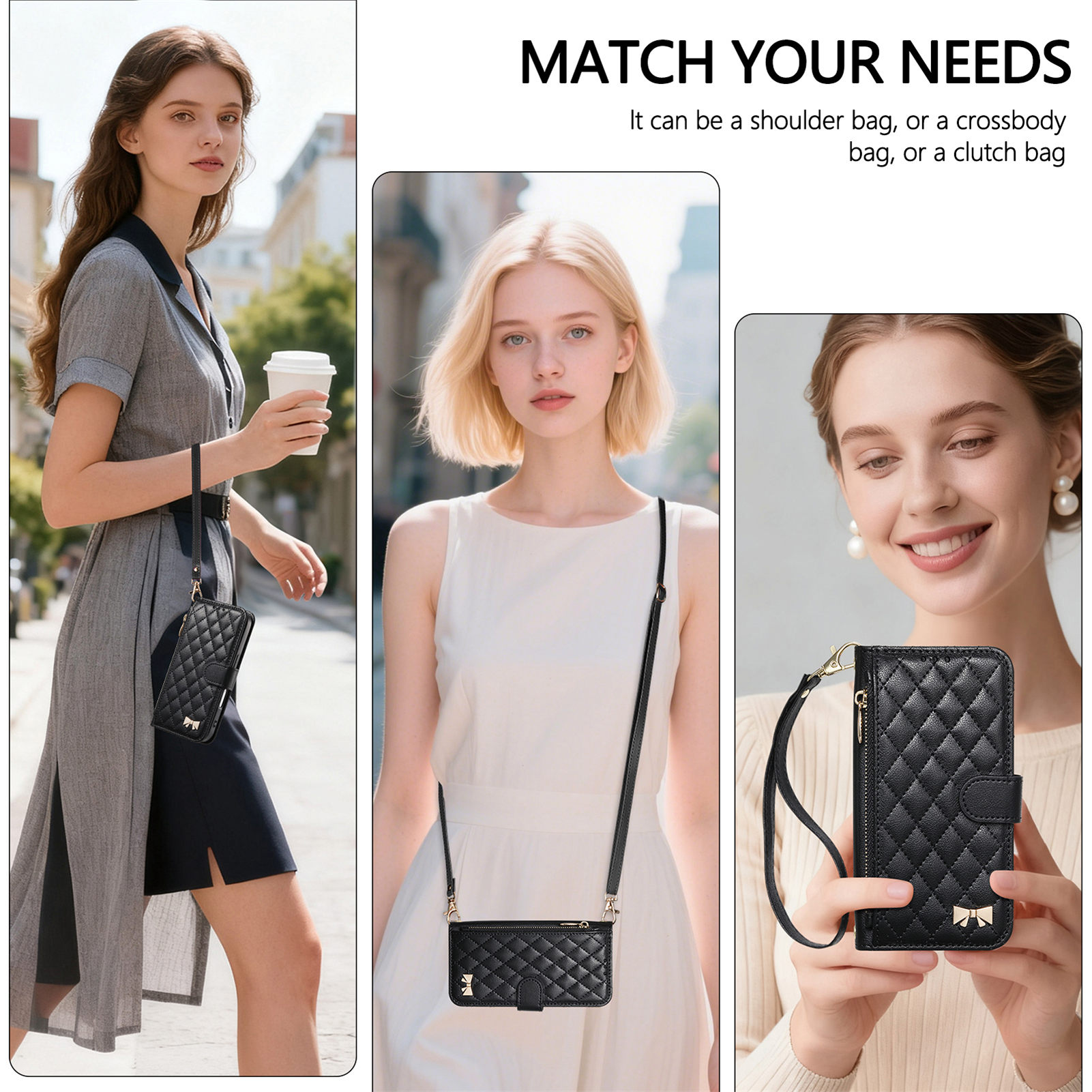 PU Leather Zipper Crossbody Wr - Samsung Galaxy Strap 评论和价格