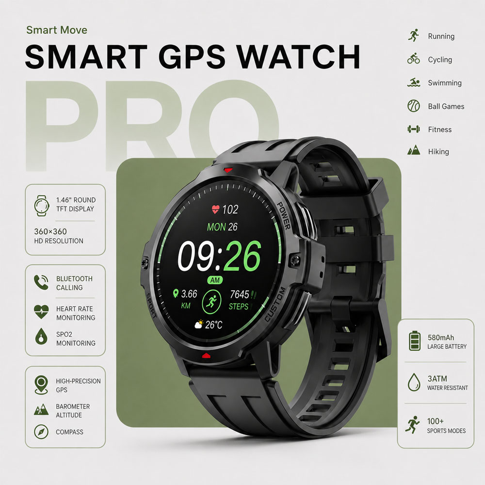 NEW 1.46 Inches Military GPS S - Timex Watches Smartwatch 评论和价格