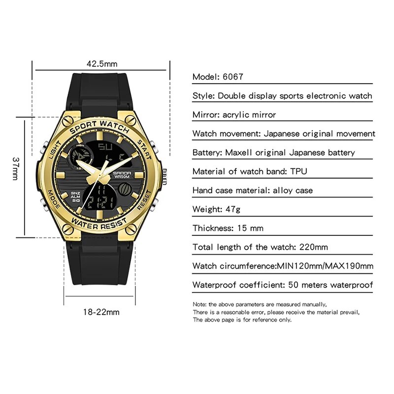 SANDA Brand G Style LED Digita - Minimalist Thin Watch 评论和价格