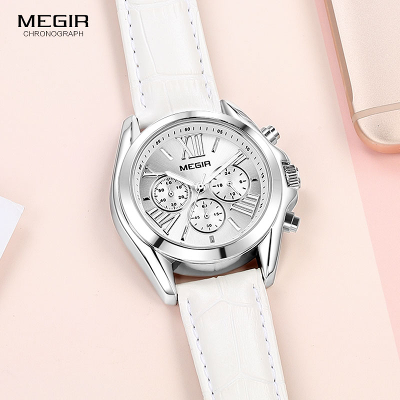 MEGIR2019 New Luxury Leather W - Minimalist Thin Watch 评论和价格