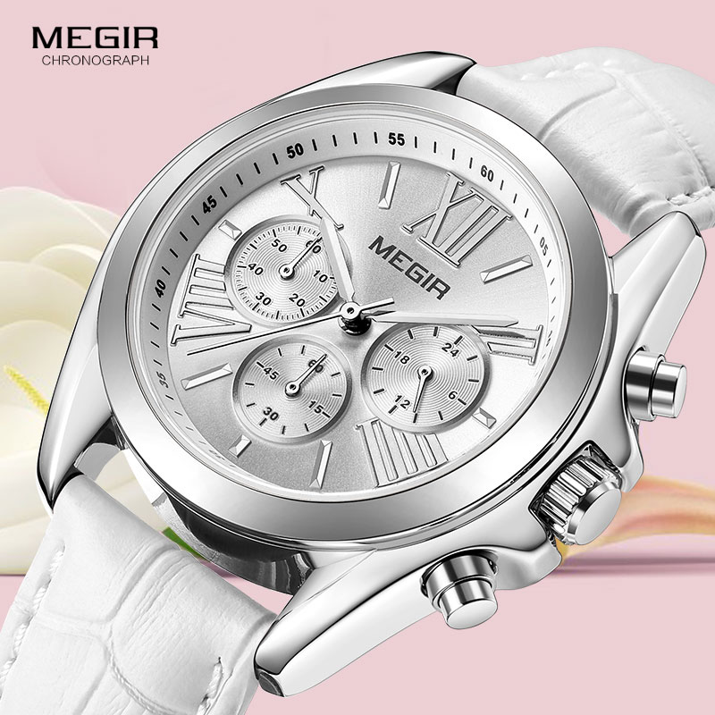 MEGIR2019 New Luxury Leather W - Minimalist Thin Watch 评论和价格