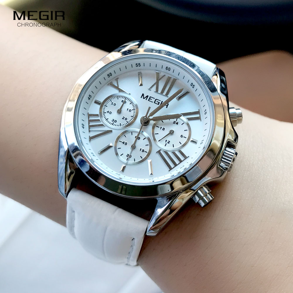 MEGIR2019 New Luxury Leather W - Minimalist Thin Watch 评论和价格
