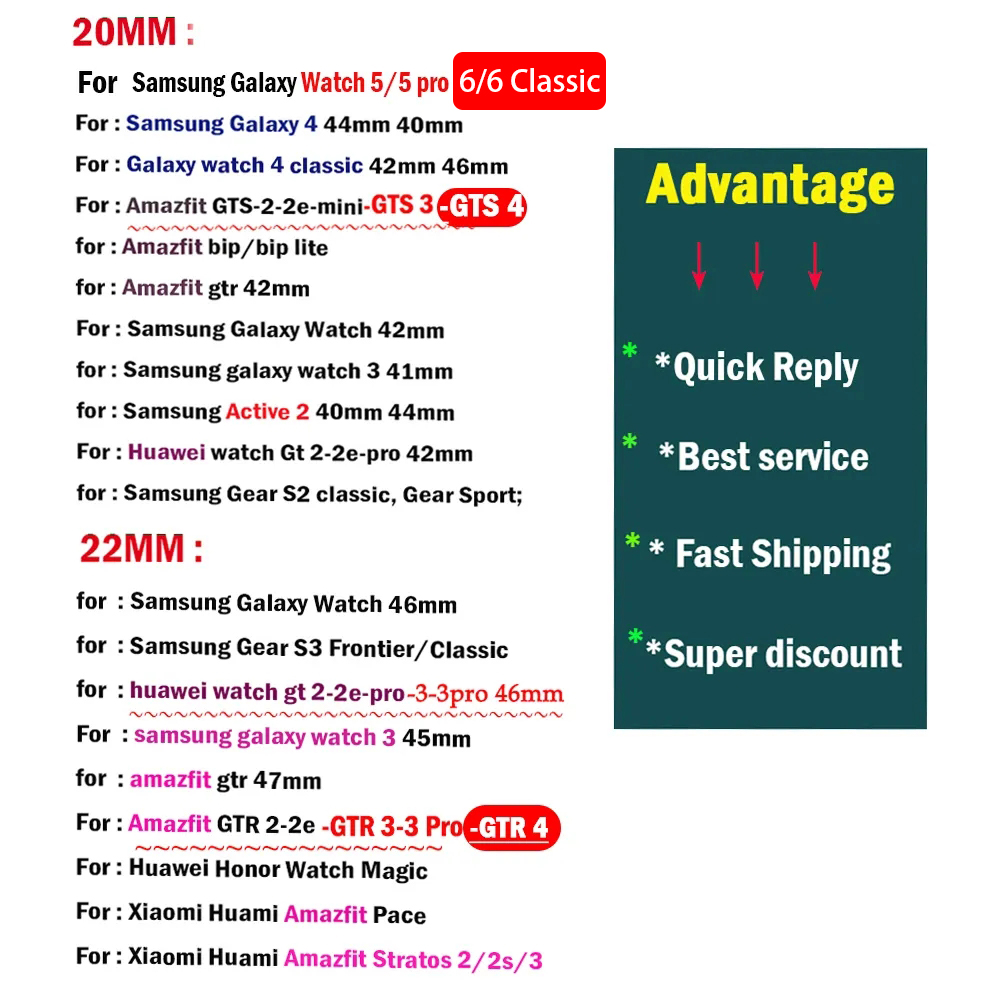 20mm/22mm Silicone band For Am - Smartwatch Samsung Watches For Men 评论和价格