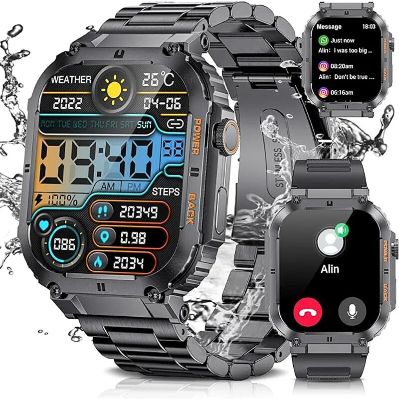 LIGE Outdoor Sports Fitness Sm - Smartwatch Watches For Mens 评论和价格