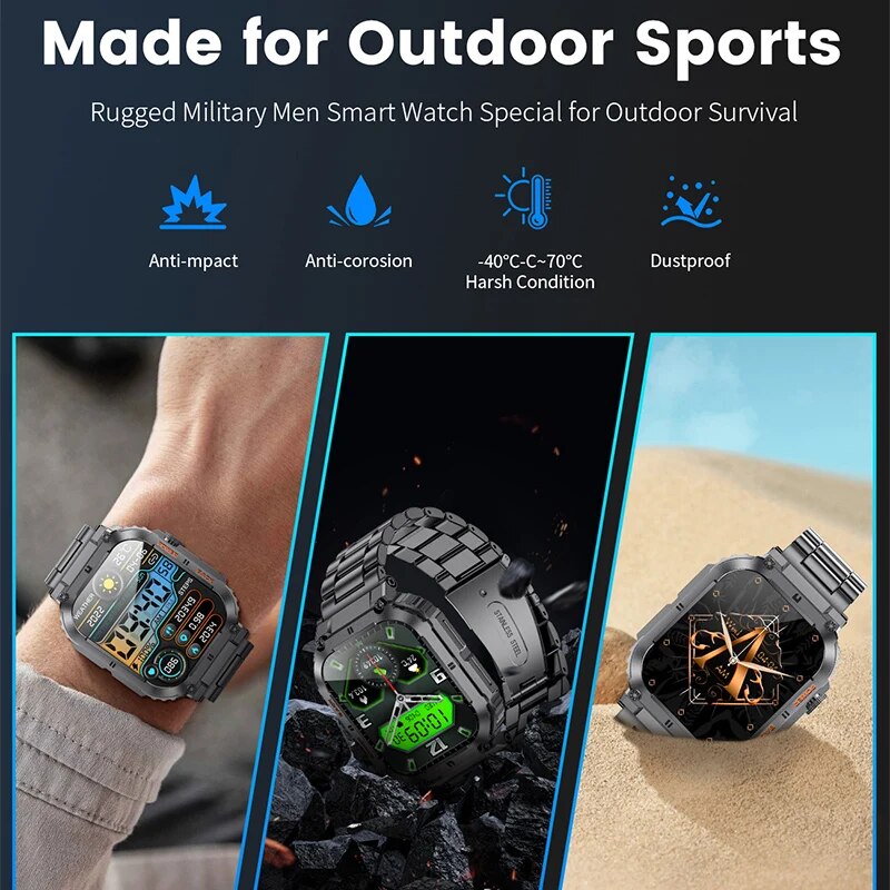 LIGE Outdoor Sports Fitness Sm - Smartwatch Watches For Mens 评论和价格