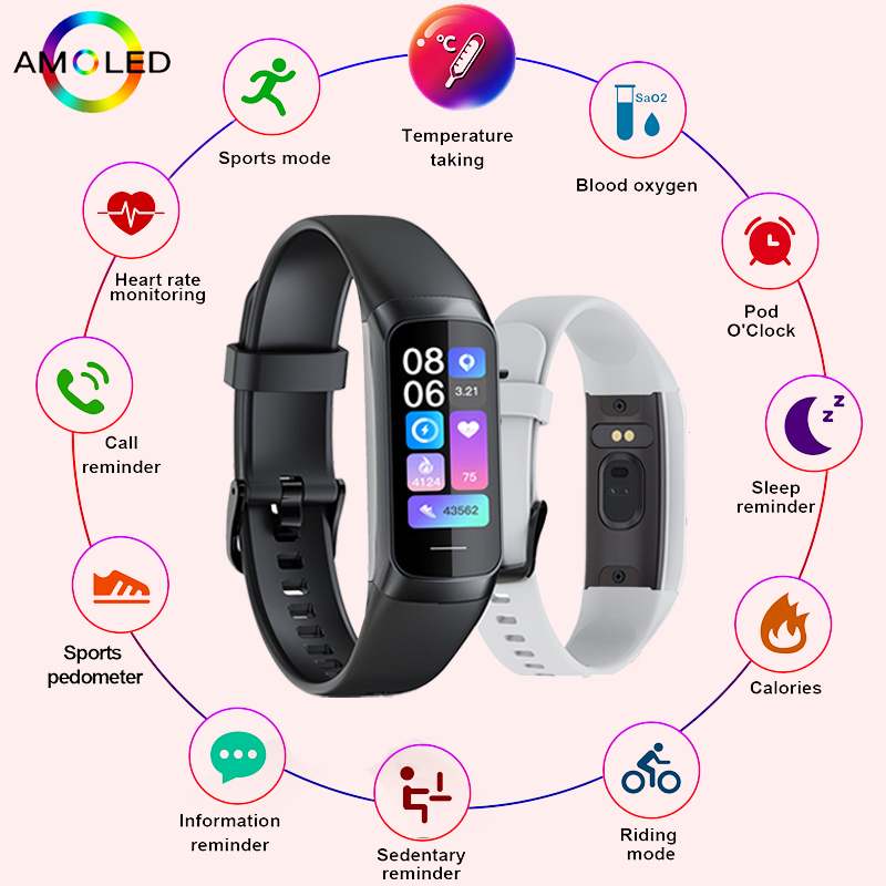 LIGE 1.1 Inch Amoled Heart Rat - Smartwatch Health Watches For Women 评论和价格