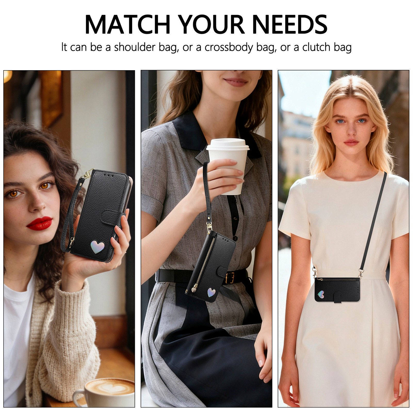 PU Leather Zipper Crossbody Wr - Samsung Galaxy Strap 评论和价格