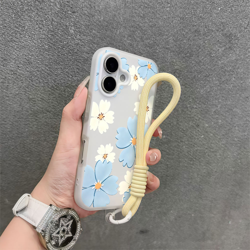 Light Blue White Floral Phone  - Samsung Galaxy Strap 评论和价格