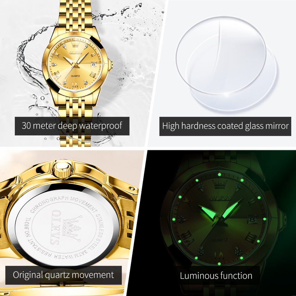 OLEVS Fashion Golden Watch for - Minimalist Thin Watch 评论和价格