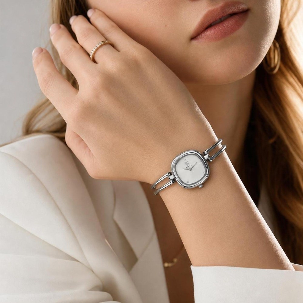 Solid Color Dial Square Bangle - Minimalist Thin Watch 评论和价格
