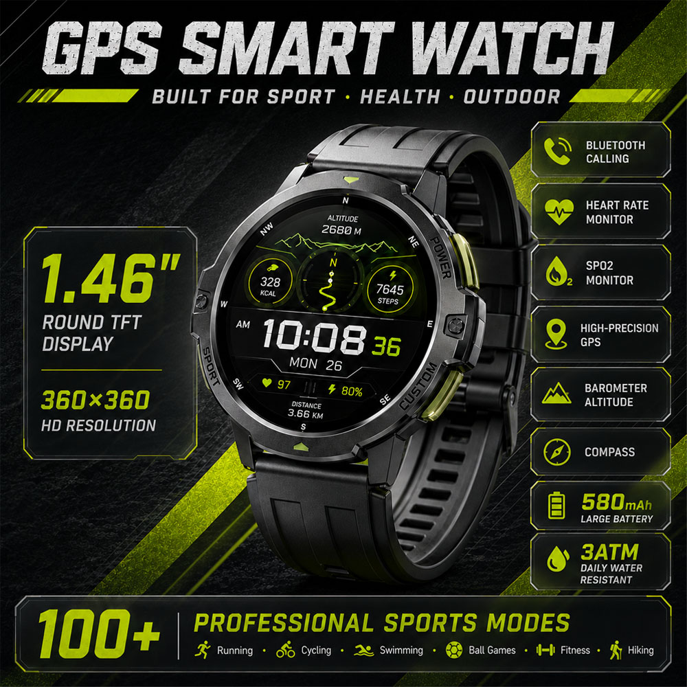 NEW Military GPS Smartwatch 3A - Timex Watches Smartwatch 评论和价格