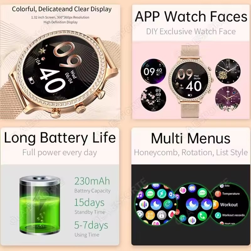 Elegant Ladies' Smartwatch Blu - Smartwatch Health Watches For Women 评论和价格