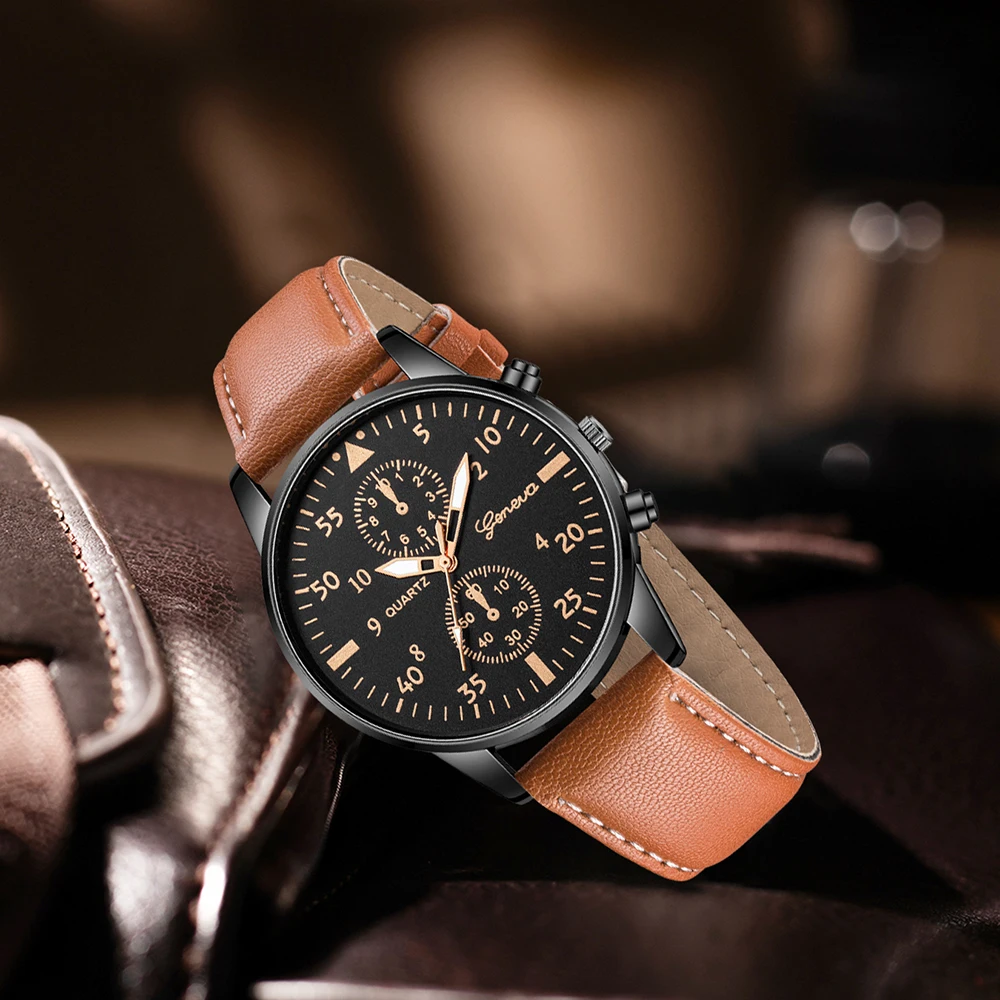 AAA3Pcs Geneva Men Chronograph - Smartwatch Vintage Watches For Men 评论和价格